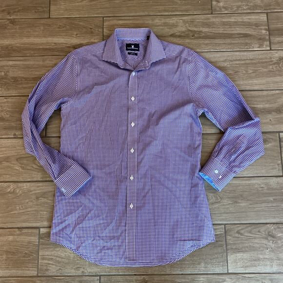 Psycho Bunny Dress Shirt Men's 15 32/33 Modern Fit Long Sleeve Purple Berry - Picture 1 of 7